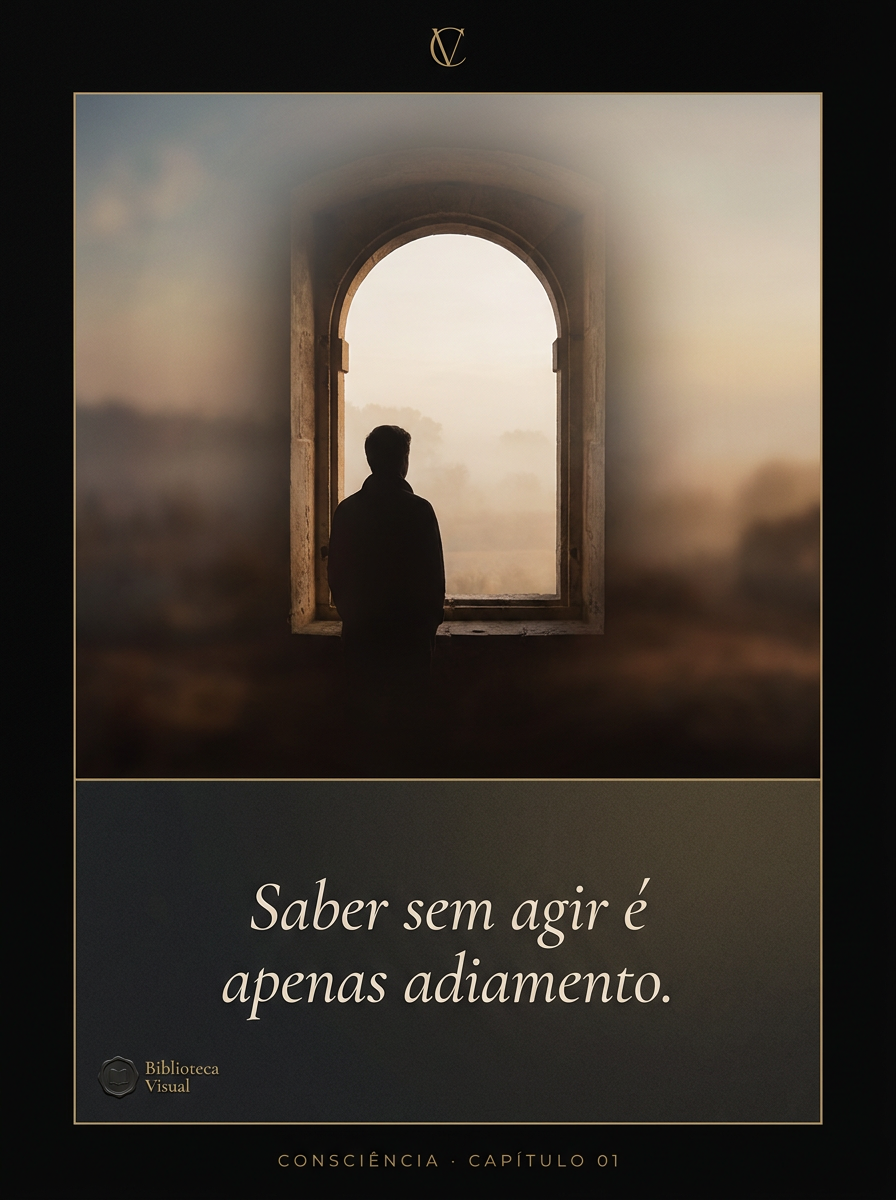 A consciência, sem a coragem da ação, é apenas uma vista privilegiada para a nossa própria inércia.