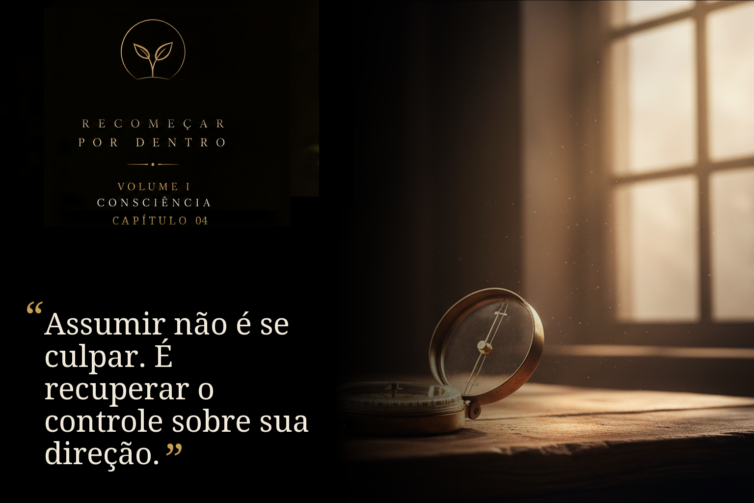 Assumir não é se culpar. É recuperar o controle sobre sua direção.
